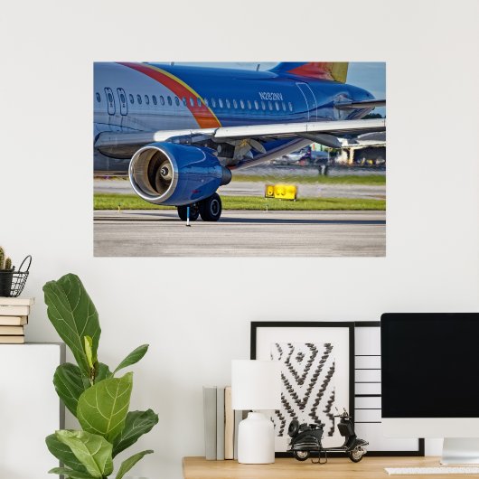 Poster Moteur et vapeurs de l'avion (Bureau à domicile)