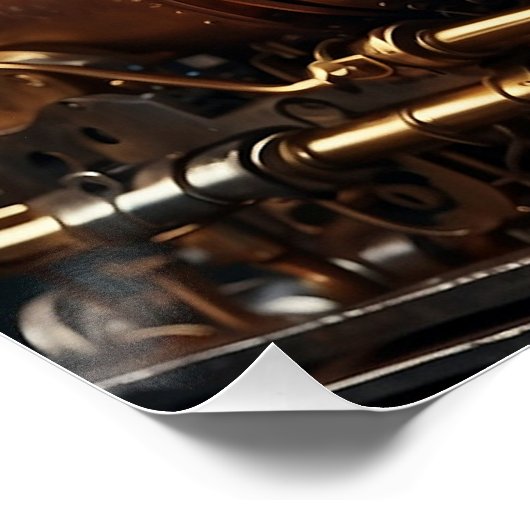 Poster Moteur industriel Steampunk (Coin)