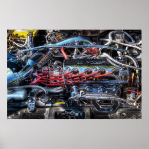 Poster Moteur - intestins de voiture