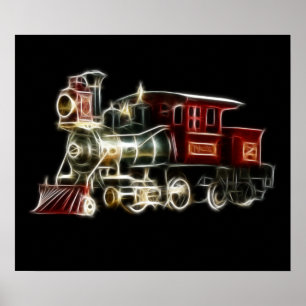 Poster Moteur Locomotive du train à vapeur