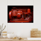 Poster Moteur Tracteur rouge (Cuisine)