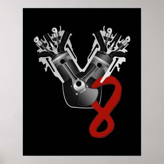 Poster Moteur V8 (Devant)