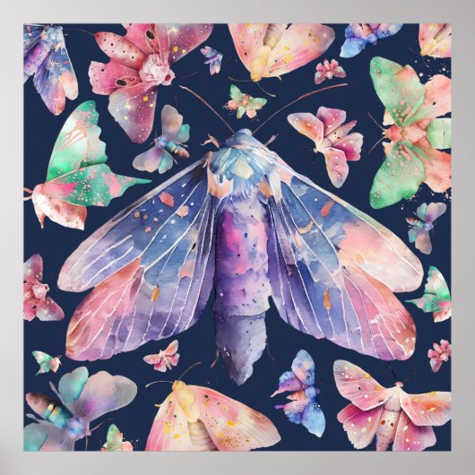 Poster Moth pourpre (Devant)