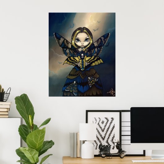 Poster Moth Queen : Acherontia Atropos fée gothique Impri (Bureau à domicile)