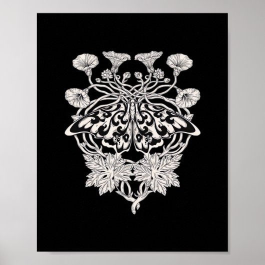 Poster Moth Talisman - Whimsigoth sérigraphie Style Drawi (Devant)