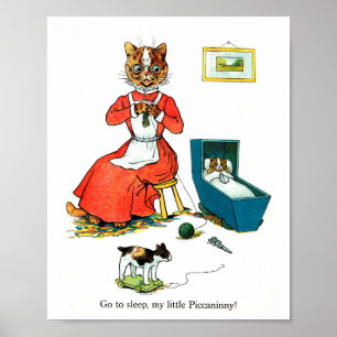 Poster Mother and Baby Cat, Louis Wain