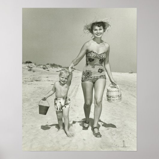 Poster Mother and Son Walking (Devant)