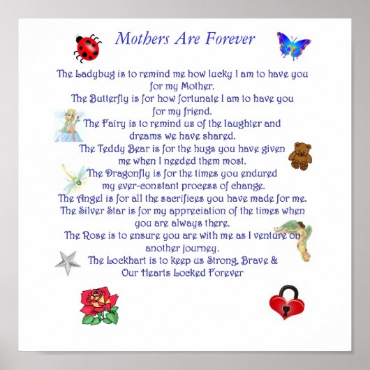 Poster Mother Are Forever poem (Devant)