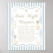 Poster Mother Goose Baby Shower Late Night Diapers Game (Devant)