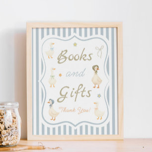 Poster Mother Goose Baby shower Livres et cadeaux