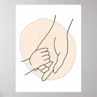 Poster Mother’s Day Minimalist Parent & Child Line Art