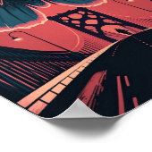 Poster Mothman and Bridge Éffrayant Wohcut Art Imprimer (Coin)