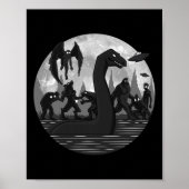 Poster Mothman Bigfoot Loch Ness Monster Aliens Ufo Fun C (Devant)