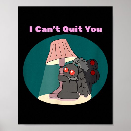 Poster Mothman Cryptide Mignon Humour Gothique Drôle Irré (Devant)