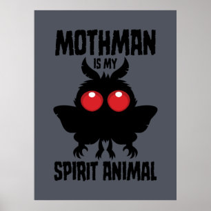 Poster Mothman est mon animal spirituel silhouette