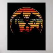 Poster Mothman Retro Sunset Cryptid Créature (Devant)