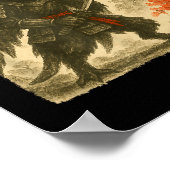 Poster Mothman Samurai Japanese Warrior Costume Sumi-e Ar (Coin)