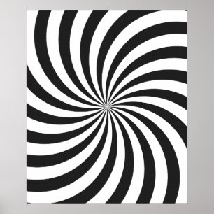 Poster Motif à balayage noir et blanc