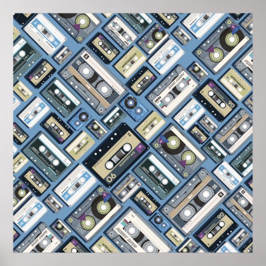 Poster Motif à cassette rétro (Devant)