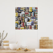 Poster Motif à cassette rétro (Cuisine)