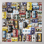 Poster Motif à cassette rétro (Devant)