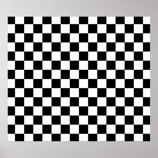 Poster Motif à damiers noir et blanc (Devant)