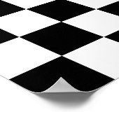 Poster Motif À damiers noir et blanc (Coin)