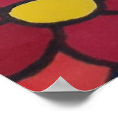 Poster Motif à fleurs arc-en-ciel rétro (Coin)