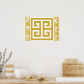 Poster Motif à la clé grecque en or (Cuisine)