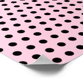 Poster Motif à points Polka rose et noir. Spotty. (Coin)