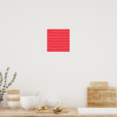 Poster Motif à points Polka rouge et blanc. Spotty. (Cuisine)