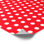 Poster Motif à points Polka rouge et blanc. Spotty. (Coin)