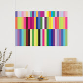 Poster Motif à rayures colorées (Cuisine)