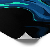 Poster Motif Abstrait à balayage bleu foncé (Coin)