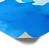 Poster Motif Abstrait Aquarelle Bleu Vert (Coin)