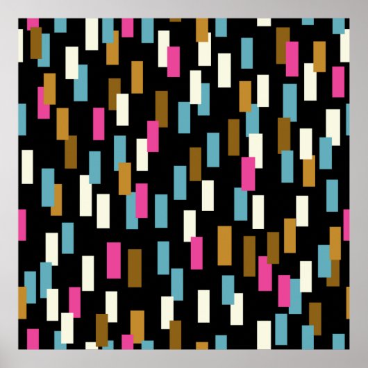 Poster motif Abstrait aux formes géométriques texturées. (Devant)