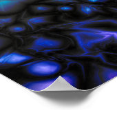 Poster Motif Abstrait Bleu et Noir (Coin)