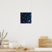 Poster Motif Abstrait Bleu et Noir (Cuisine)