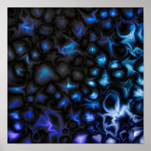 Poster Motif Abstrait Bleu et Noir
