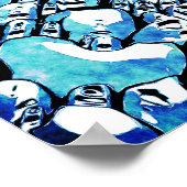 Poster Motif Abstrait Bleu Intriqué (Coin)