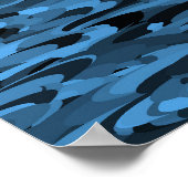 Poster Motif Abstrait Bleu Noir (Coin)