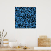 Poster Motif Abstrait Bleu Noir (Cuisine)