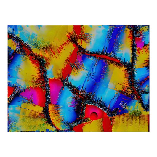 Poster Motif Abstrait coloré (Devant)
