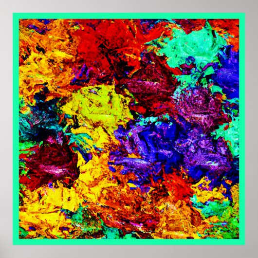 Poster Motif Abstrait coloré (Devant)