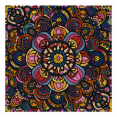 Poster Motif Abstrait coloré (Devant)