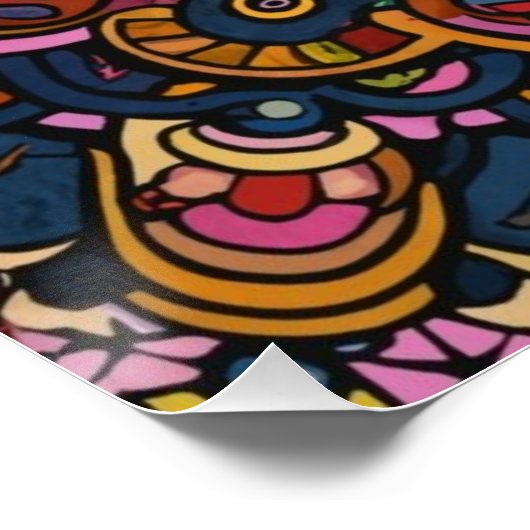 Poster Motif Abstrait coloré (Coin)