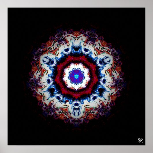 Poster Motif abstrait coloré (oeil alien 1) (Devant)