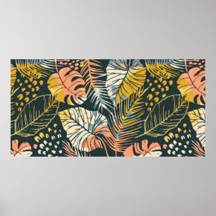 Poster motif Abstrait créatif transparent avec p tropical
