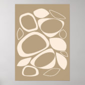 Poster Motif Abstrait Crème Beige De Style Moderne (Devant)