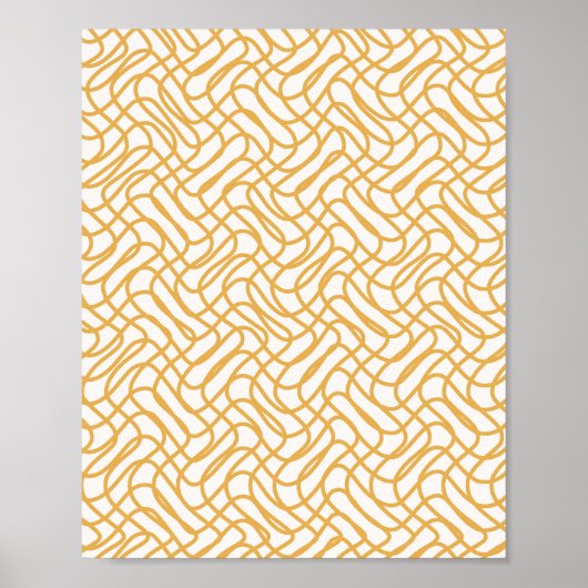 Poster Motif Abstrait Crème Blanc Et Jaune (Devant)